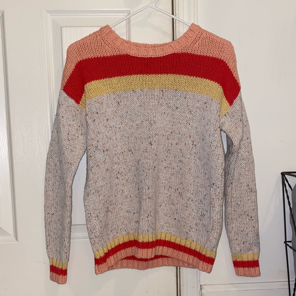 LOFT multicolor crew neck sweater